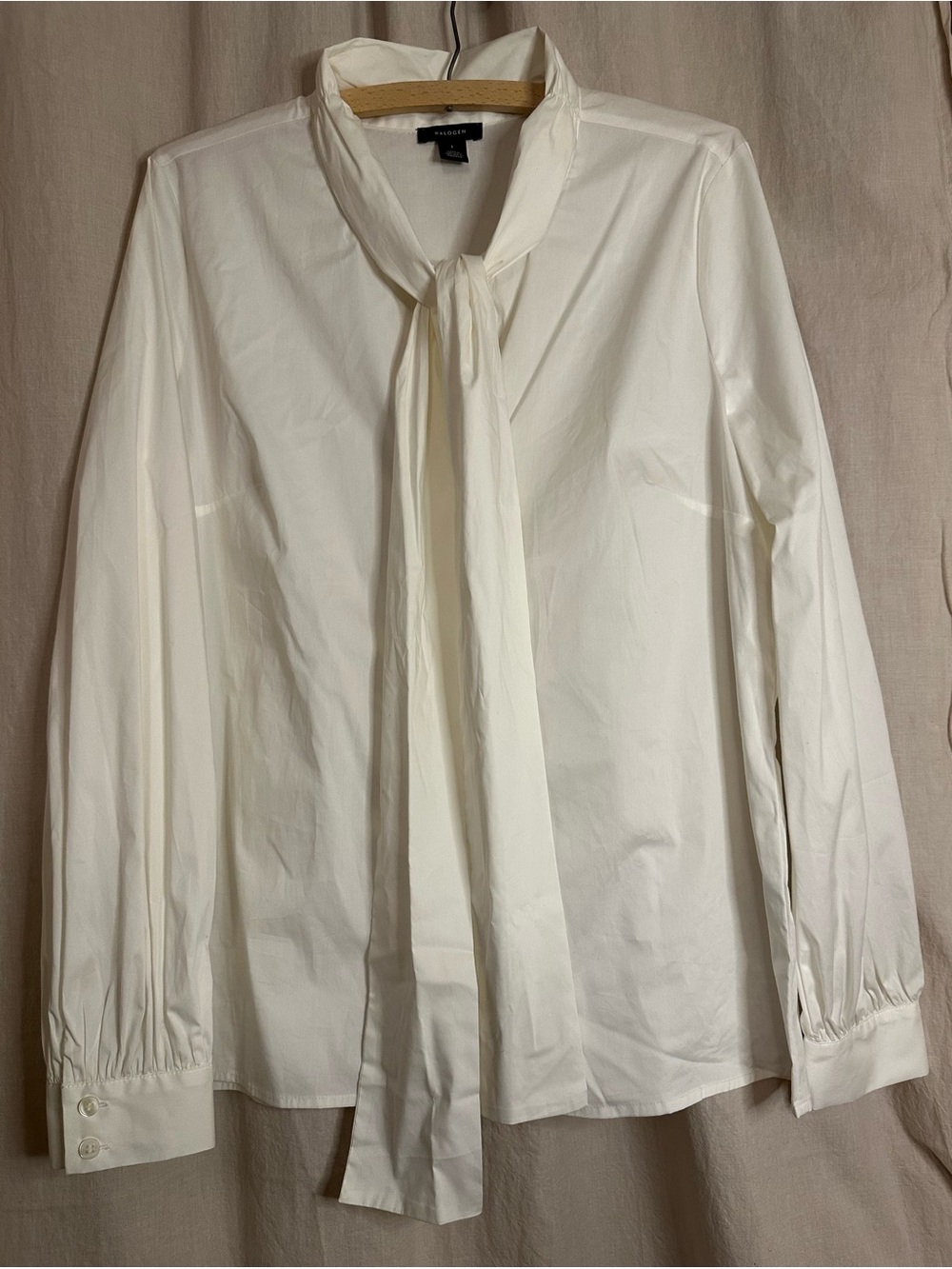 Halogen Women's Cream Tie-Neck Blouse